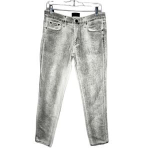 VINCE / five pocket relaxed rolled dark gray w/foil jeans / 27